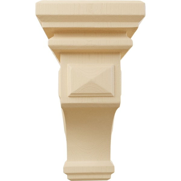 Ekena Millwork 4"W x 4 3/4"D x 8"H Small Woodruff Wood Corbel, Maple - CORW04X04X08WFMA