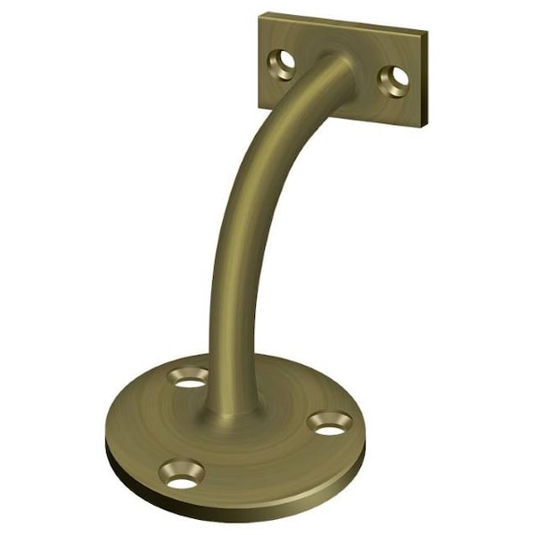 Deltana Hand Rail Brackets, 3 3/16" Projection Light Duty Antique Brass - HRC175U5