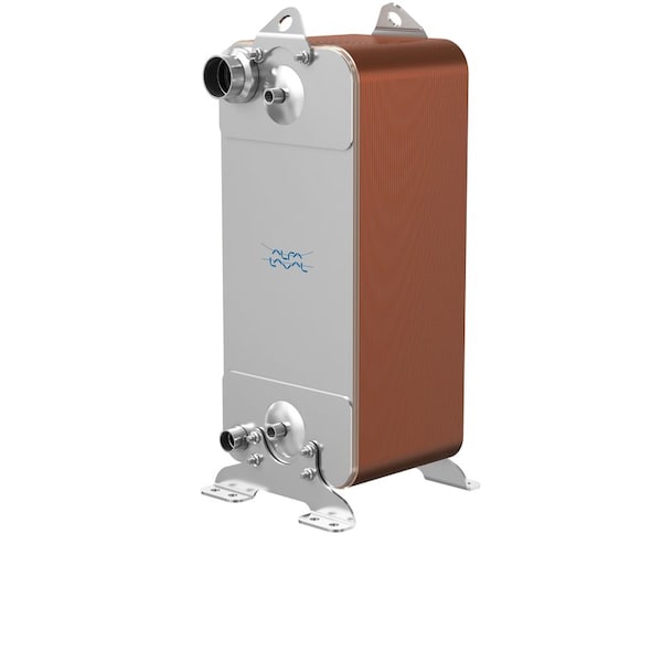 Alfa Laval Brazed Plate Heat Exchanger, AISI 316L, Stainless Steel, Copper, 100 Plates - Subcooler - 840k BTU - ACH-500EQ-100H-F