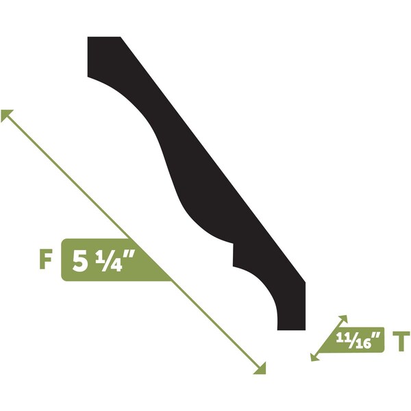 Ekena Millwork WM47-2 - 5 1/4"F x 11/16"T x 144"L Crown Flexible Moulding - MLDFWM47-2X144