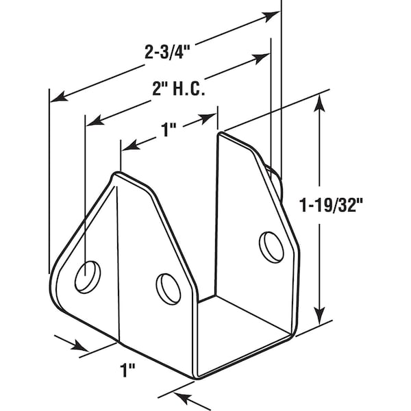 Prime-Line Headrail Bracket, For 1 in. Rails, Zinc Alloy, Chrome Plated, Fasteners (Single Pack) - 656-6473