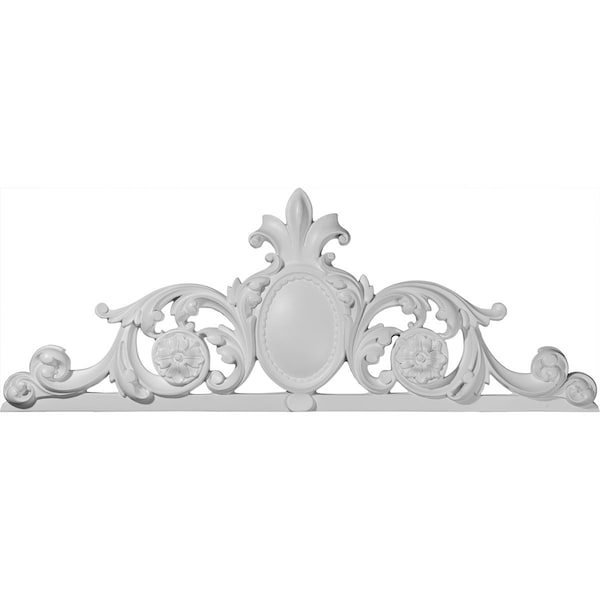 Ekena Millwork 36 3/4"W x 13 3/4"H x 1 3/4"P Valence Center with Scrolls Onlay - ONL36X13VA