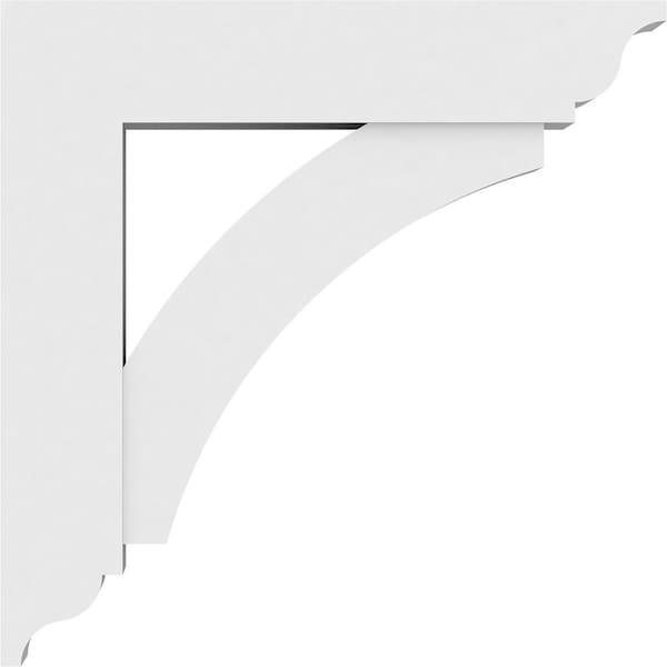 Ekena Millwork Standard Thorton Architectural Grade PVC Bracket with Traditional Ends, 5"W x 30"D x 30"H - BKTP05X30X30THR01