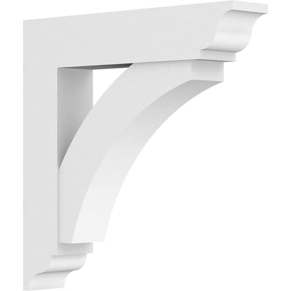 Ekena Millwork Standard Thorton Architectural Grade PVC Bracket with Traditional Ends, 5"W x 30"D x 30"H - BKTP05X30X30THR01