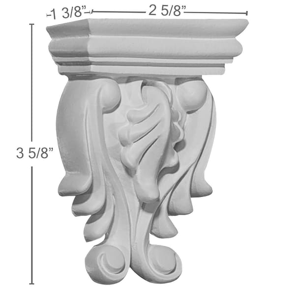Ekena Millwork 2 5/8"W x 1 3/8"D x 3 5/8"H Odessa Corbel - COR02X01X03OD