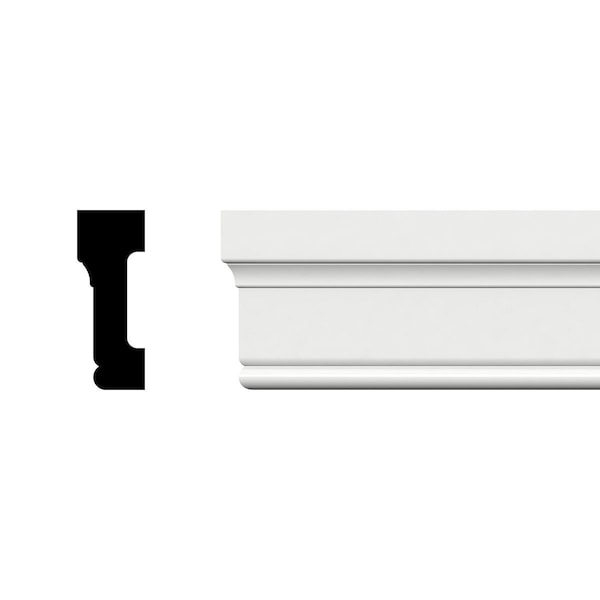Ekena Millwork 3 1/4"H x 1 1/4"P x 96"L Williamsburg Casing Moulding, PVC - CAS03X01X96WISWPV