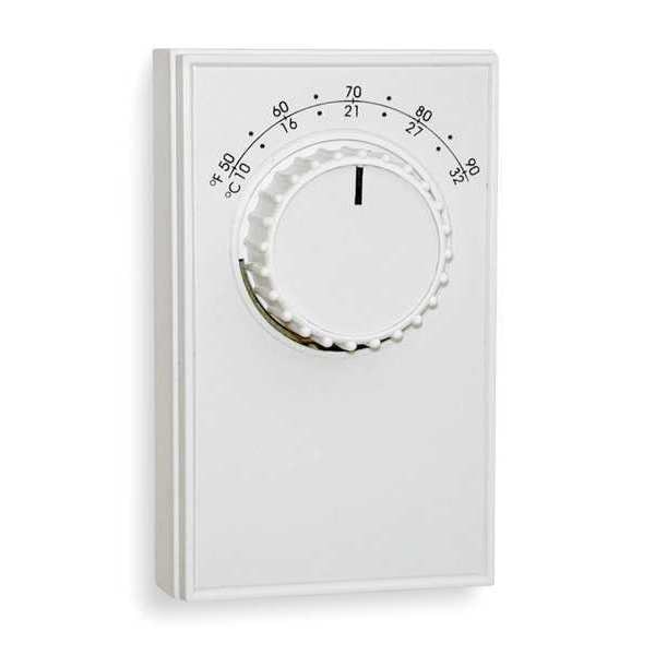 Columbus Electric Line Voltage Mechanical Thermostat For Wall, 50 to 90 Degree Analog Dial, Cool/Heat/Off, White - ETD9STGS