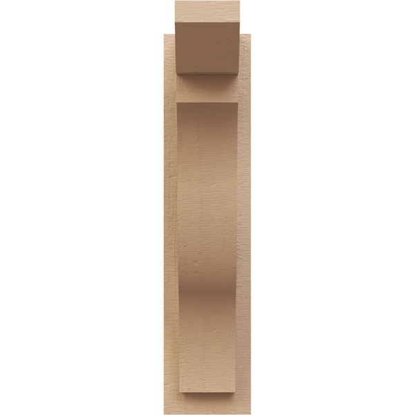 Ekena Millwork 5 1/2-in W x 12-in D x 24-in H Funston Slat Rough Cedar Woodgrain TimberThane Outlooker, Primed Tan - OUTUR055X12X24FST24RCPR