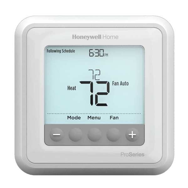 Honeywell Home Programmable Thermostat, 7, 5-2, 5-1-1 Programs, 2 H, 1 C, Wall Mount, Hardwired/Battery, 20/30VAC - TH6210U2001/U
