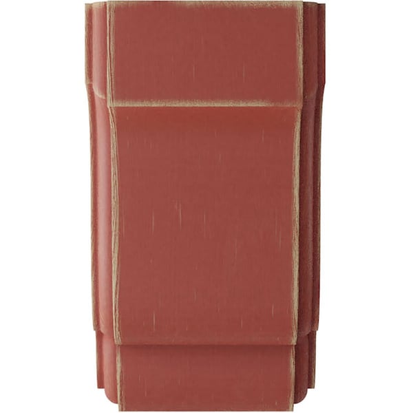 Ekena Millwork 2 1/2"W x 2 3/4"D x 4 1/2"H Capistrano Mission Wood Vintage Decor Corbel, Salvage Red - CORWD02X02X04CPRD