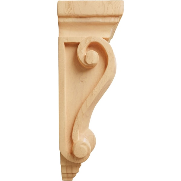 Ekena Millwork 4"W x 2 1/2"D x 7 1/2"H Cole Pilaster Wood Corbel, Red Oak - CORW04X02X07CORO