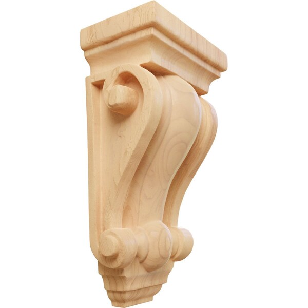 Ekena Millwork 4"W x 2 1/2"D x 7 1/2"H Cole Pilaster Wood Corbel, Red Oak - CORW04X02X07CORO