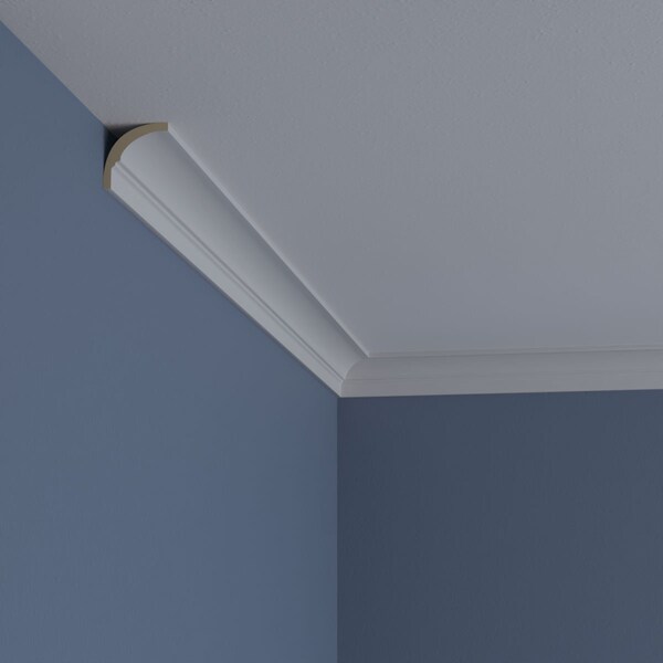 Ekena Millwork 1 1/2"H x 1 1/2"P x 2 1/4"F x 94 1/2"L Bedford Smooth Mini Crown Moulding - MLD01X01X02BE