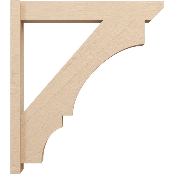 Ekena Millwork 6-in W x 32-in D x 36-in H Balboa Slat Rough Cedar Woodgrain TimberThane Outlooker, Primed Tan - OUTUR060X32X36BOA24RCPR