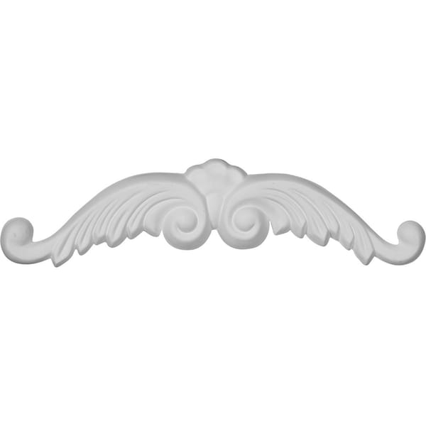 Ekena Millwork 9"W x 2"H x 5/8"P Wings Center with Scrolls Onlay - ONL09X02X01WI