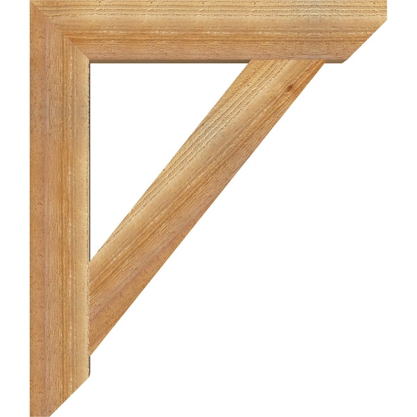 Ekena Millwork Traditional Slat Rough Sawn Bracket, Western Red Cedar, 4"W x 24"D x 28"H - BKT04X24X28TRA06RWR