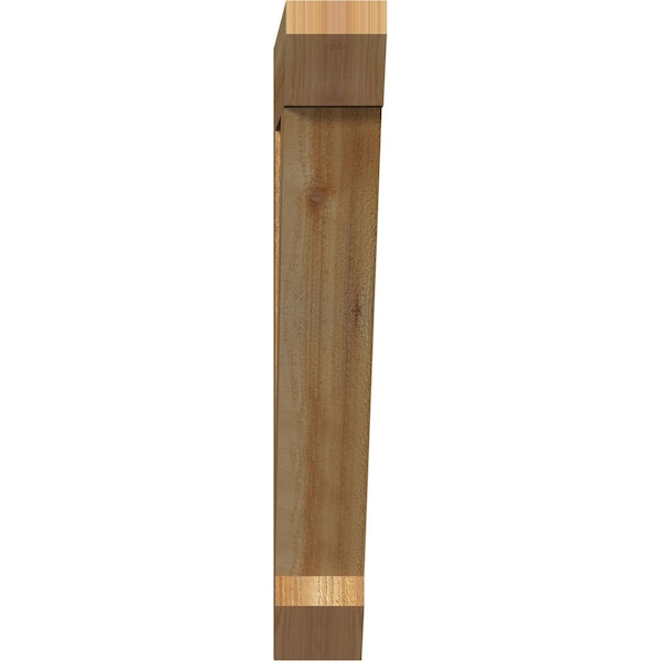 Ekena Millwork Traditional Slat Rough Sawn Bracket, Western Red Cedar, 4"W x 24"D x 28"H - BKT04X24X28TRA06RWR