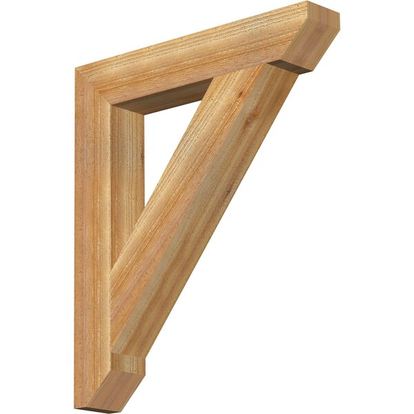 Ekena Millwork Traditional Slat Rough Sawn Bracket, Western Red Cedar, 4"W x 24"D x 28"H - BKT04X24X28TRA06RWR