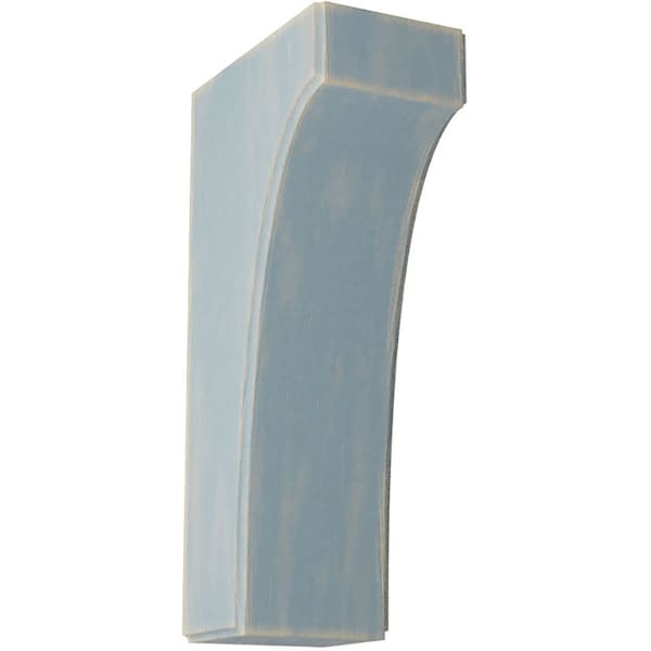 Ekena Millwork 3 1/2"W x 6"D x 12"H Clarksville Wood Vintage Decor Bracket, Driftwood Blue - BKTWD04X06X12CVBU
