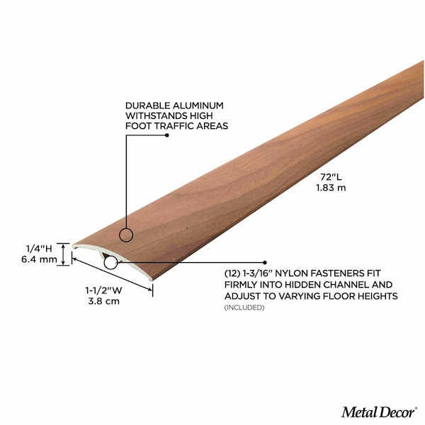 M-D Building Products Aluminum, Cherry, 72 in L, 1.5 in W - 46149
