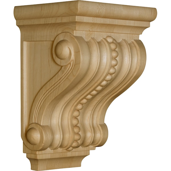 Osborne Wood Products 10 x 6 3/8 x 5 1/2 Mendoza Beaded Corbel in Red Oak - 8452O