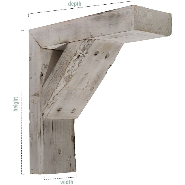 Ekena Millwork 3 1/2"W x 12"D x 16"H Vintage Farmhouse Bracket, Barnwood Decor Collection, Weathered Brown - BKTB03X12X16TRBR