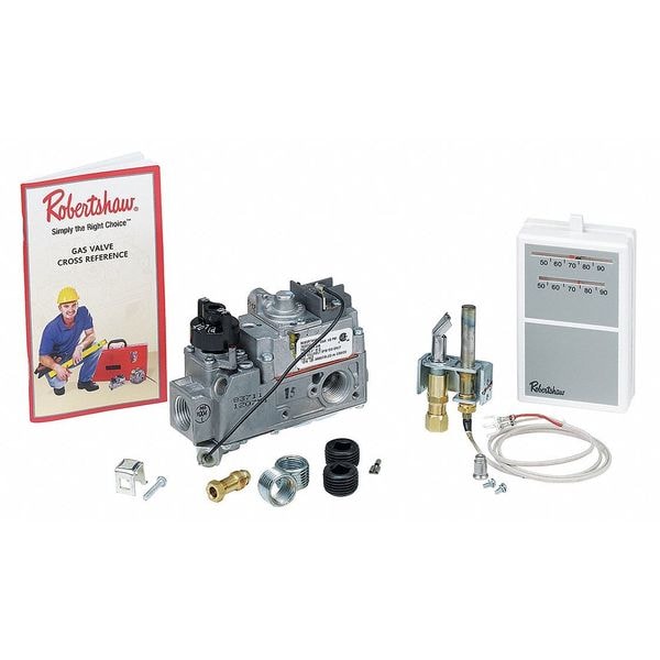 Robertshaw Millivolt Kit, Natural Gas, Pilot, 750 mV, 3.5 in wc, Low Capacity, 58 to 90 Degrees F - 710-296