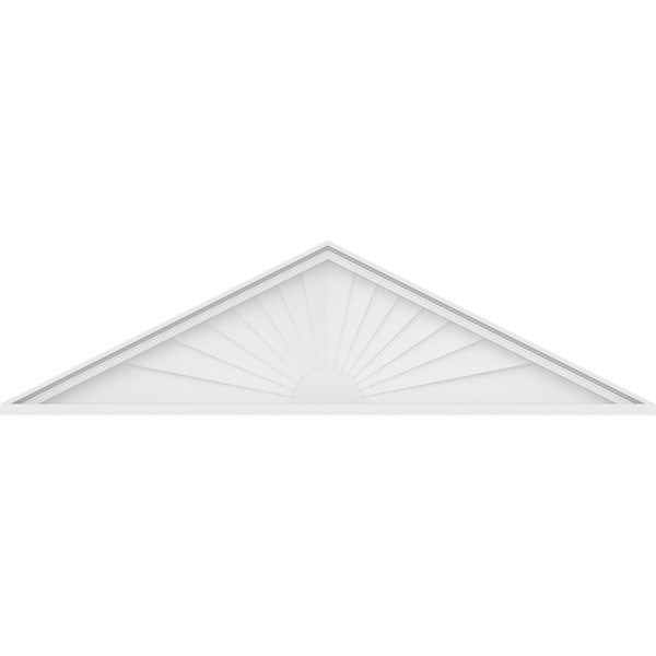 Ekena Millwork Peaked Cap Sunburst Architectural Grade PVC Pediment, 58"W x 15-1/2"H x 2"P (Pitch 6/12) - PEDPS058X155PKC01