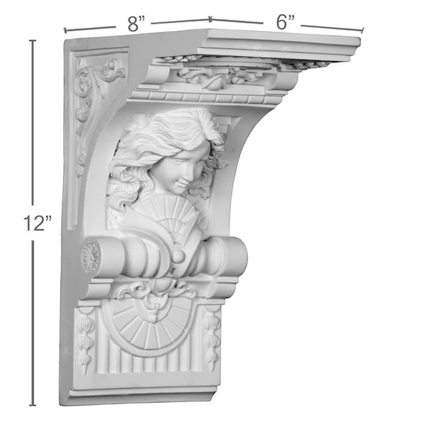 Ekena Millwork 6"W x 8"D x 12"H Hestia Corbel - COR08X06X12HE