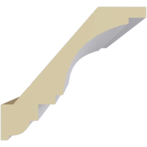 Ekena Millwork 3 1/8"H x 3 1/8"P x 5"F x 94 1/2"L Ashford Smooth Crown Moulding - MLD03X03X06AS
