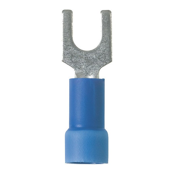 Terminales en horquilla de Panduit, Vinilo, 16, 14 AWG, #8 Stud, Paquete con 100 - PV14-8FX-C