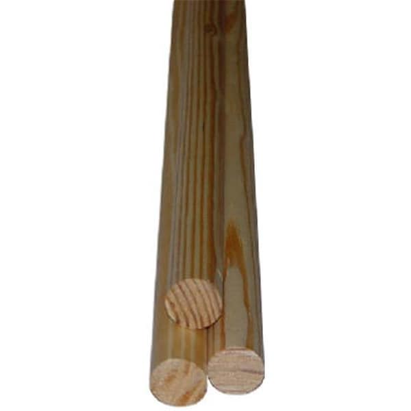 Alexandria Moulding Alexandria Moulding 00233-20096C1 8 ft. Solid Pine Moulding - Full Round; Pack Of 4 - 315785