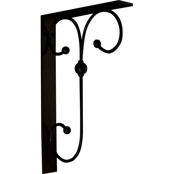 Osborne Wood Products 13 3/8 x 1 1/2 x 9 1/8 Metal Corbel in Flat Black Finish - 8928BL