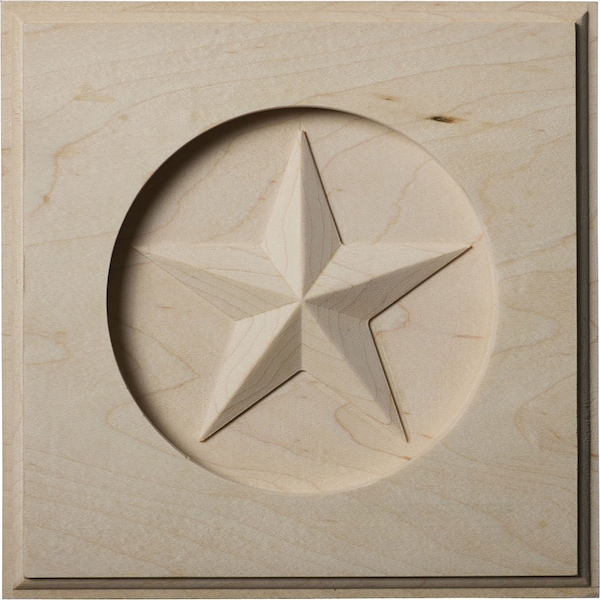 Ekena Millwork 6"W x 6"H x 1"P Austin Star Rosette, Cherry - ROS06X06AUCH