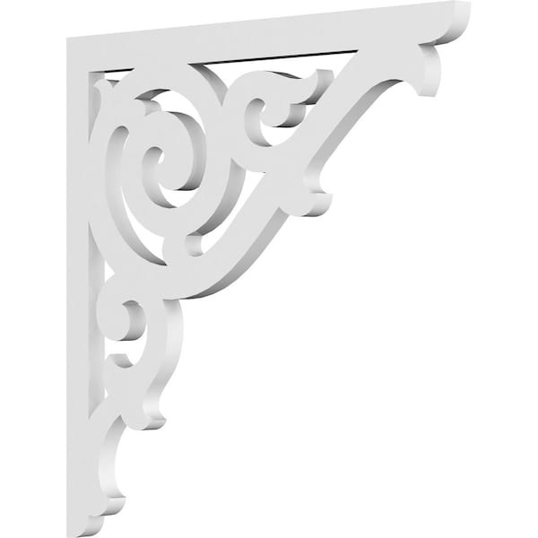 Ekena Millwork Athens Architectural Grade PVC Bracket, 5/8"W X 14"D X 14"H - BKTP01X14X14AT