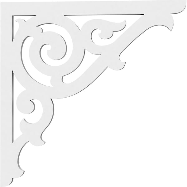 Ekena Millwork Athens Architectural Grade PVC Bracket, 5/8"W X 14"D X 14"H - BKTP01X14X14AT