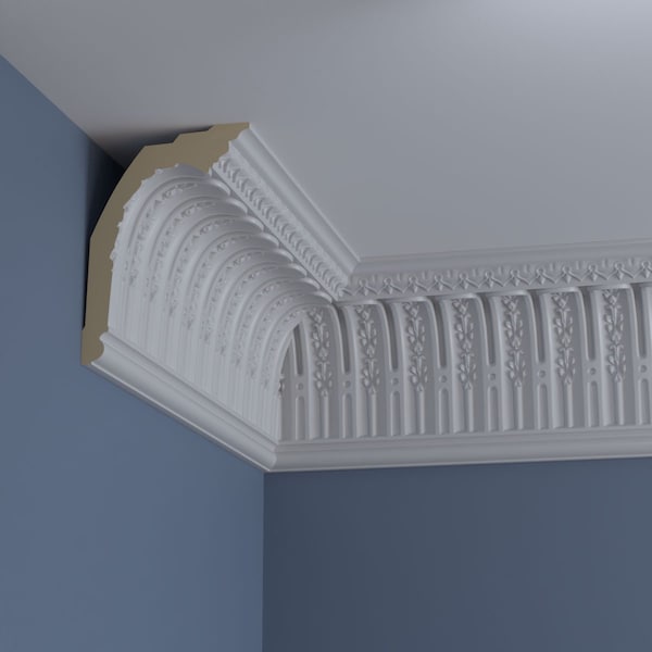 Ekena Millwork 11 3/8"H x 8 1/8"P x 13 7/8"F x 94 1/2"L, (3" Repeat) Springtime Crown Moulding - MLD11X08X13SP