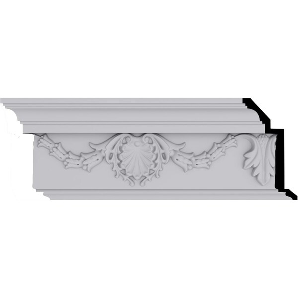Ekena Millwork 6 1/4"H x 3 3/8"P x 7"F x 94 1/2"L, (16" Repeat), Shell Crown Moulding - MLD06X03X07SH