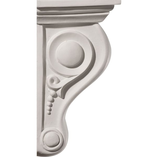 Ekena Millwork 6 5/8"W x 5 1/4"D x 10"H Holmdel Smooth Scroll Corbel - COR06X05X10HO