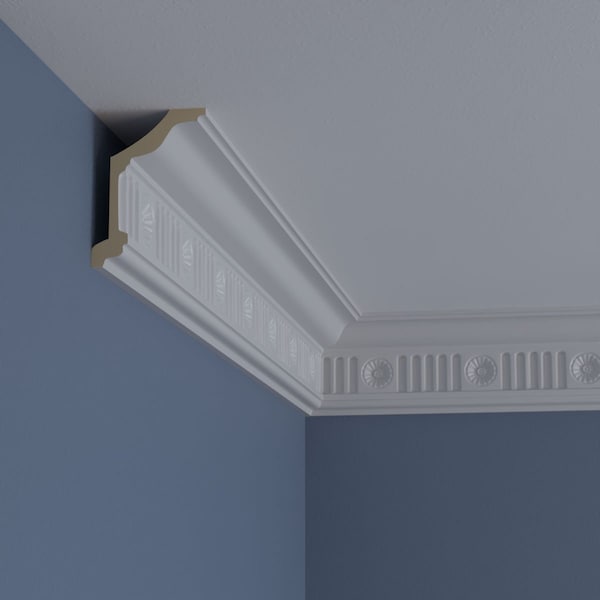 Ekena Millwork 4"H x 2 7/8"P x 5"F x 94 1/2"L, (4 3/4" Repeat), Edwards Crown Moulding - MLD04X02X05ED