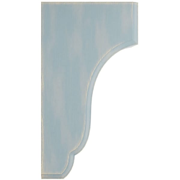 Ekena Millwork 4 3/4"W x 5 1/2"D x 10"H Capistrano Mission Wood Vintage Decor Corbel, Driftwood Blue - CORWD04X05X10CPBU