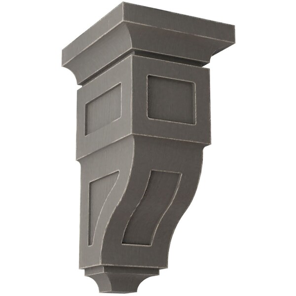 Ekena Millwork 6"W x 6 3/4"D x 12"H Large Reyes Wood Vintage Decor Corbel, Reclaimed Grey - CORWD06X06X12RYGY
