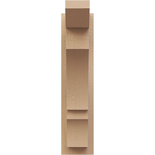 Ekena Millwork 5 1/2-in W x 12-in D x 24-in H Balboa Slat Rough Cedar Woodgrain TimberThane Outlooker, Primed Tan - OUTUR055X12X24BOA24RCPR