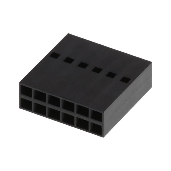 Conector de placa Molex, 12 contactos, 2 hileras, hembra, recto, paso de 0.1 pulgadas, terminal de engarce - 901430012