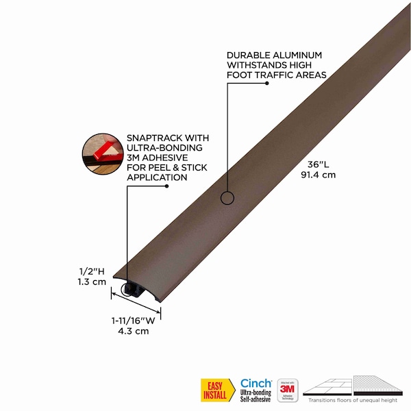 M-D Building Products Aluminum, Spice, 36 in L, 1.875 in W - 43385