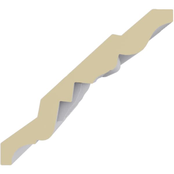 Ekena Millwork 3 1/2"H x 3 7/8"P x 5 1/8"F x 94 1/2"L, (1 3/8" Repeat), Bulwark Dentil and Rope Crown Moulding - MLD04X04X05BU