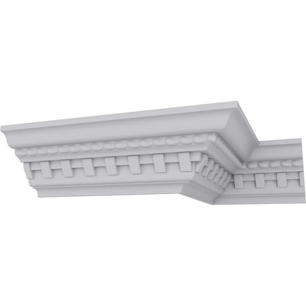 Ekena Millwork 3 1/2"H x 3 7/8"P x 5 1/8"F x 94 1/2"L, (1 3/8" Repeat), Bulwark Dentil and Rope Crown Moulding - MLD04X04X05BU