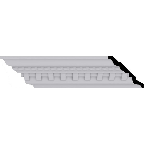Ekena Millwork 3 1/2"H x 3 7/8"P x 5 1/8"F x 94 1/2"L, (1 3/8" Repeat), Bulwark Dentil and Rope Crown Moulding - MLD04X04X05BU