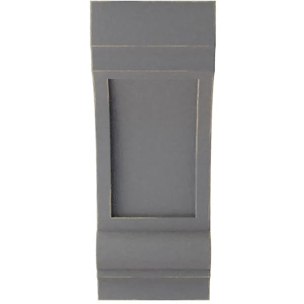 Ekena Millwork 4 3/4"W x 6"D x 12"H Diane Recessed Wood Vintage Decor Corbel, Pebble Grey - CORWD05X06X12DIPG