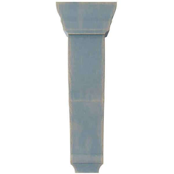 Ekena Millwork 2"W x 4 1/2"D x 8"H Small Rojas Wood Vintage Decor Corbel, Driftwood Blue - CORWD02X04X08RJBU